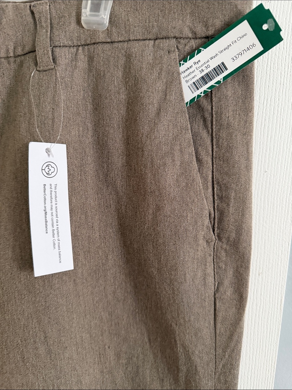 Hawker Rye Men's Brown Classic Straight Chino Pants - Picture 3 of 15